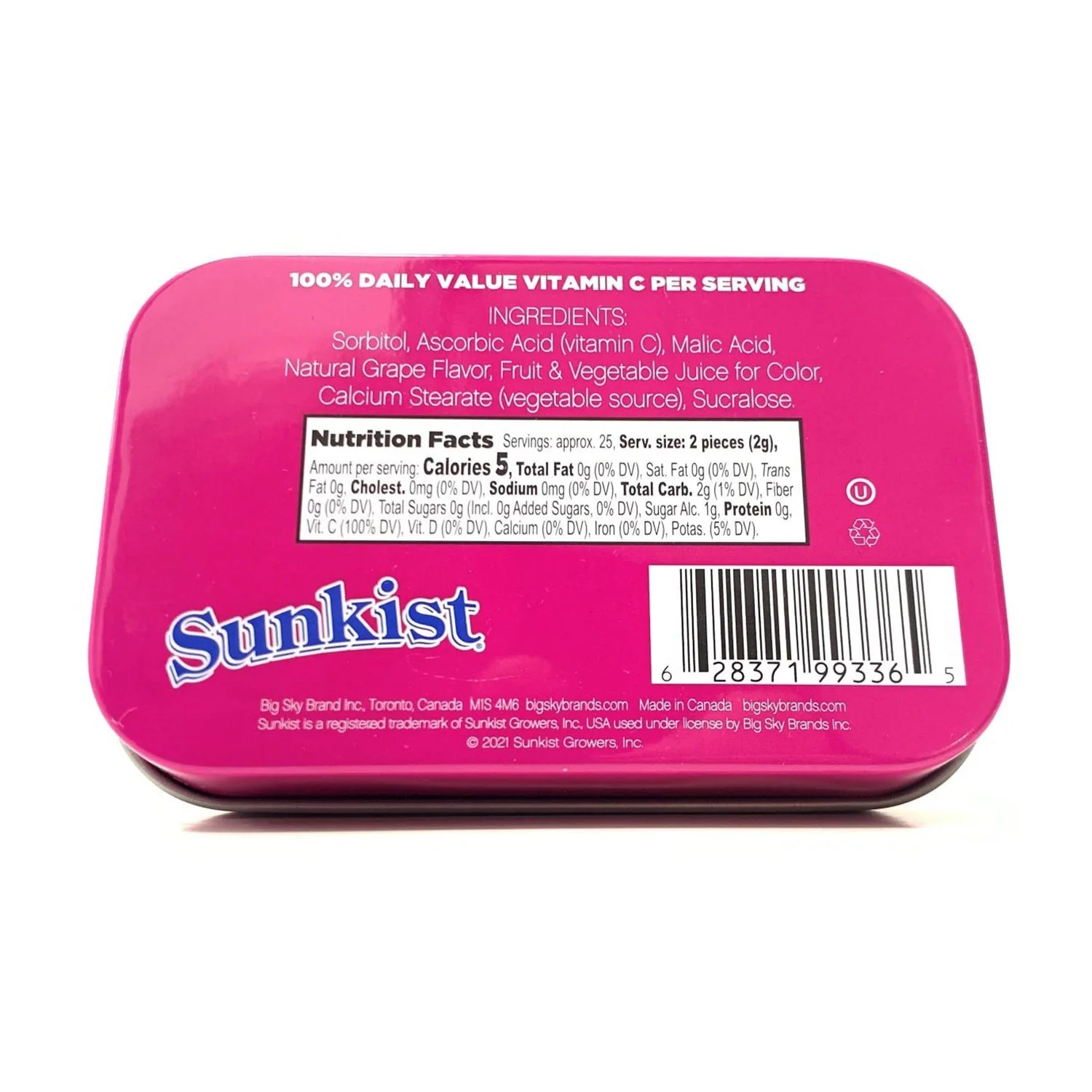 Big Sky Sour Grapeade Mints Tin, Sugar Free | 6ct, Box - Image 3
