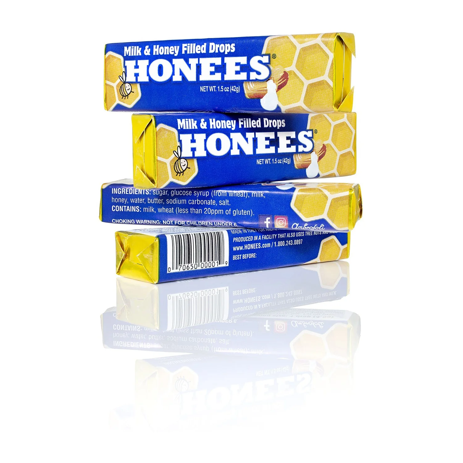 Honees Milk & Honey Filled Drops Bar | 1.5oz, 24ct, Box - Image 3